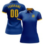 Royal Yellow Custom Performance Golf Polo Shirt Custom Royal Yellow Performance Golf Polo Shirt