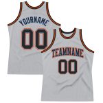 Custom Basketball Jersey - Authentic Throwback in Silver, Gray, Black, Powder Blue, and Orange Custom Silver Gray Black Powder