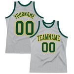Custom Authentic Basketball Jersey Silver Gray Green Gold Throwback Style Custom Silver Gray Green-Gold Authentic Throwback