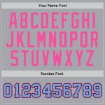 Custom Authentic Throwback Basketball Jersey in Silver Gray Light Blue Pink Custom Silver Gray Light Blue-Pink Authentic