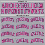 Custom Authentic Throwback Basketball Jersey in Silver Gray Light Blue Pink Custom Silver Gray Light Blue-Pink Authentic