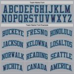 Custom Silver Gray Navy Teal Basketball Jersey Authentic Throwback Custom Silver Gray Navy-Teal Authentic Throwback Basketball
