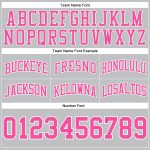 Custom Gray Pink White Authentic Basketball Shorts - Throwback Style Custom Silver Gray Pink-White Authentic Throwback Basketball