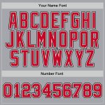 Authentic Custom Basketball Jersey in Silver Gray Red-Black, Style 4739 Custom Silver Gray Red-Black Authentic Throwback