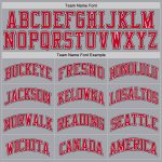 Authentic Custom Basketball Jersey in Silver Gray Red-Black, Style 4739 Custom Silver Gray Red-Black Authentic Throwback