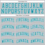 Custom Authentic Throwback Basketball Jersey Silver Gray Teal White Custom Silver Gray Teal-White Authentic Throwback Basketball