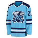 Custom Sky Blue Hockey Jersey - Navy and White Sports Apparel for Men and Women Custom Sky Blue Navy-White Hockey Jersey
