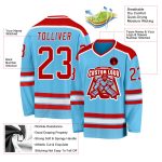 Custom Sky Blue Red White Hockey Jersey for Team or Personal Use - Durable, Comfortable Fit Custom Sky Blue Red-White Hockey