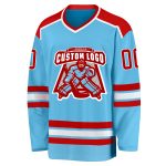 Custom Sky Blue Red White Hockey Jersey for Team or Personal Use - Durable, Comfortable Fit Custom Sky Blue Red-White Hockey