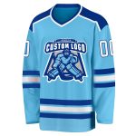 Sky Blue White-Royal Custom Hockey Jersey - Personalized Hockey Apparel Custom Sky Blue White-Royal Hockey Jersey