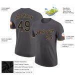 Custom Performance T-Shirt in Steel Gray Black and Old Gold Custom Steel Gray Black-Old Gold Performance T-Shirt