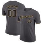 Custom Performance T-Shirt in Steel Gray Black and Old Gold Custom Steel Gray Black-Old Gold Performance T-Shirt