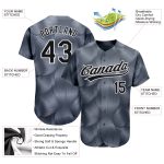 Custom 3D Pattern Baseball Jersey in Steel Gray Black-White Design - Authentic Style Custom Steel Gray Black-White 3D Pattern