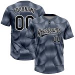 Custom Softball Jersey Two-Button Unisex Gray Black-White Soft Fabric Custom Steel Gray Black-White Two-Button Unisex Softball