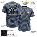 Custom Softball Jersey Two-Button Unisex Gray Black-White Soft Fabric Custom Steel Gray Black-White Two-Button Unisex Softball