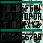 Custom Stitched 3D Tropical Palm Leaves Black Kelly Green Hoodie Sweatshirt Pullover Custom Stitched Black Black-Kelly Green
