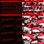 3D Skull Design Black Red-White Pullover Hoodie with Christmas Santa Hat - Custom Stitched Sports Sweatshirt Custom Stitched
