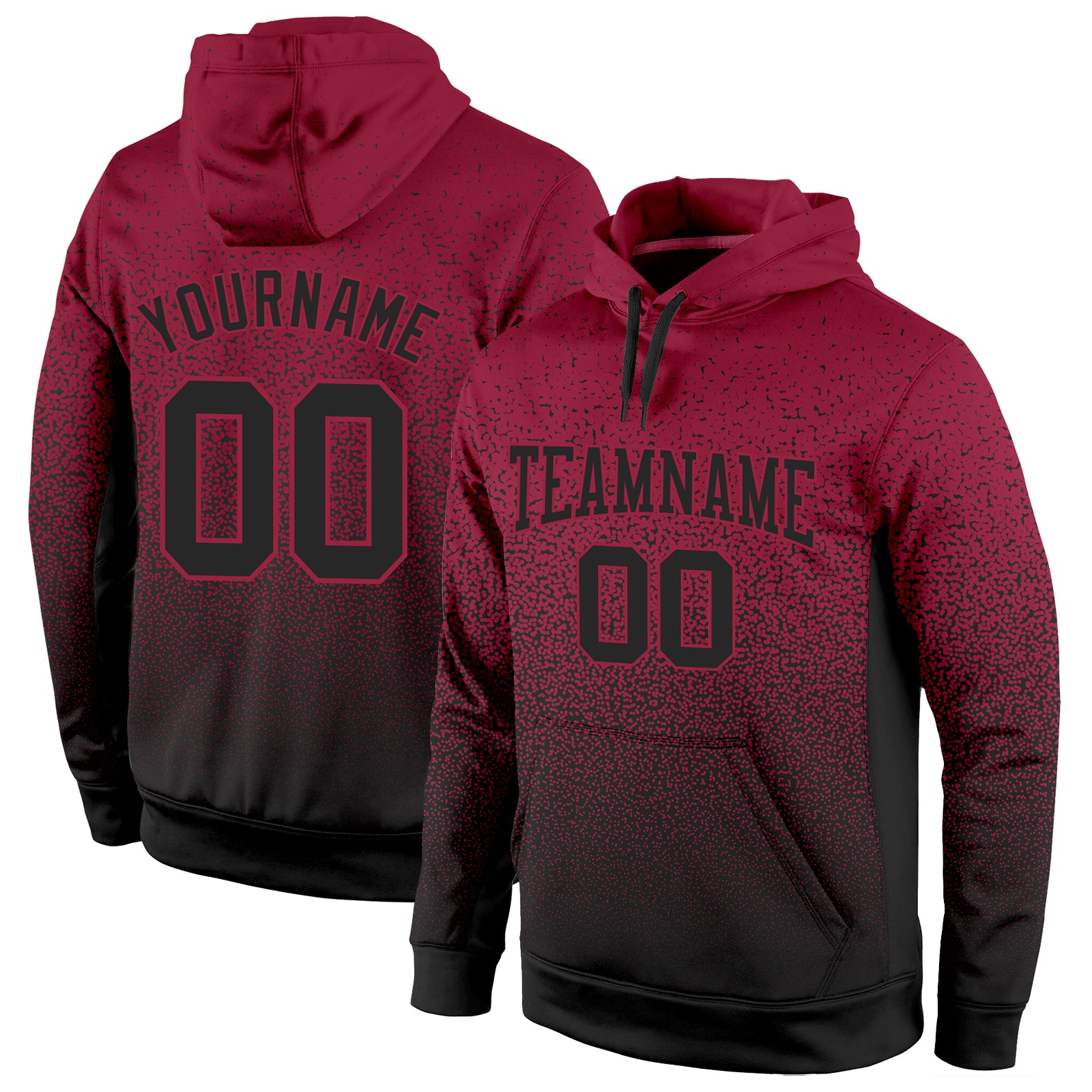 Custom Stitched Cardinal Black Fade Hoodie Sweatshirt Pullover for Fashion Sports Wear Custom Stitched Cardinal Black Fade