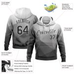 Gray Black White 3D Pattern Abstract Geometric Sports Hoodie Sweatshirt - Custom Stitched Pullover Custom Stitched Gray Black-White