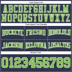 Navy Neon Green White Custom Stitched Football Hoodie Pullover Sweatshirt Custom Stitched Navy Neon Green-White Football