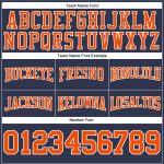 Navy Orange-White Custom Stitched Hoodie Pullover Sweatshirt for Football Fans Custom Stitched Navy Orange-White Football
