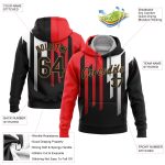 Custom Stitched 3D Pattern Hoodie - Orange Black Old Gold White Sports Pullover Sweatshirt Custom Stitched Orange Black Old