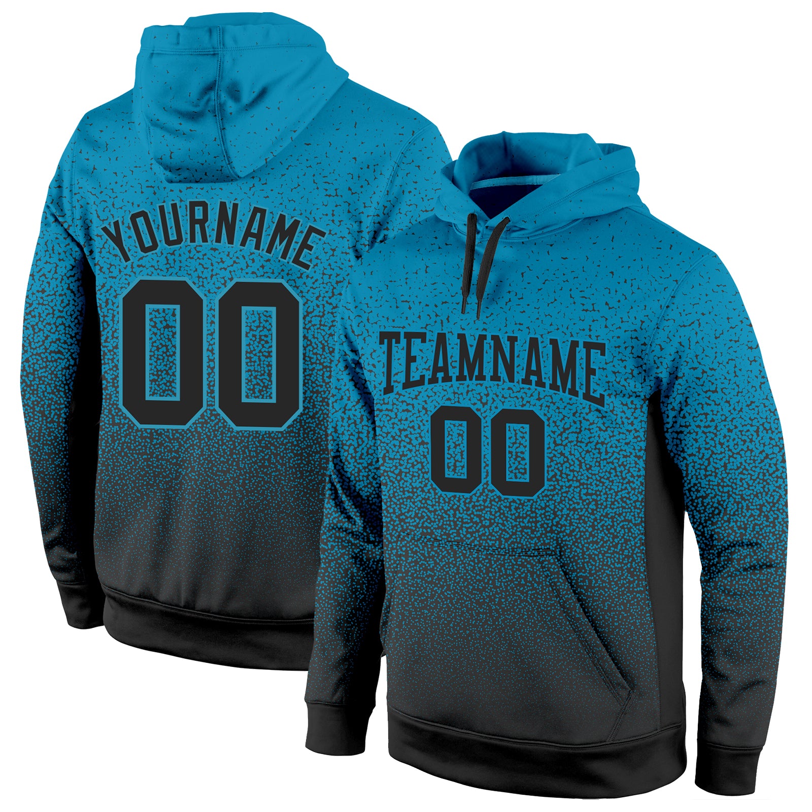 Panther Blue Black Fade Pullover Hoodie Custom Stitched Fashion Sports Sweatshirt Custom Stitched Panther Blue Black Fade
