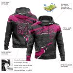 Custom Pink Black White 3D Pattern Sports Hoodie Sweatshirt Pullover Design Custom Stitched Pink Black-White 3D Pattern Design
