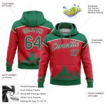 Red Green White 3D Christmas Trees Pullover Hoodie Sweatshirt Custom Stitched Custom Stitched Red Kelly Green-White 3D Christmas