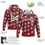 Red White Black 3D Christmas Plaid Sweatshirt Hoodie Custom Stitched for Snow Sports Custom Stitched Red White-Black 3D Christmas