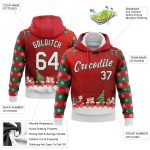 3D Christmas Sports Hoodie Custom Stitched Red White Kelly Green Pullover Sweatshirt Custom Stitched Red White-Kelly Green