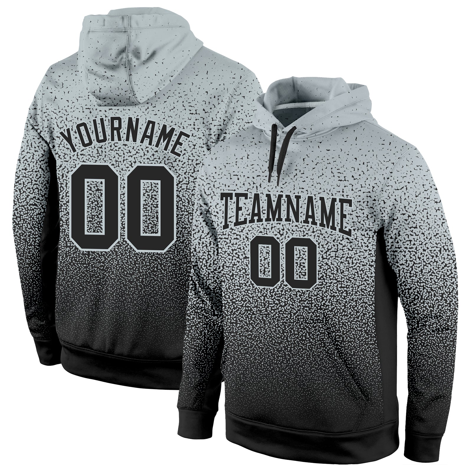 Custom Stitched Silver Black Fade Fashion Sports Pullover Sweatshirt Hoodie Custom Stitched Silver Black Fade Sports Hoodie Pullover Sweatshirt for Fashion Enthusiasts Custom Stitched Silver Black