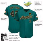 Teal Black Gold Authentic Baseball Jersey - Customizable Team Sports Apparel Custom Teal Black-Old Gold Authentic Baseball