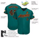 Custom Teal Black Orange Baseball Jersey - Authentic Style 4915 Custom Teal Black-Orange Authentic Baseball Jersey Style
