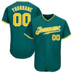 Teal Gold White Baseball Jersey - Custom Authentic Design for Fans Custom Teal Gold-White Authentic Baseball Jersey