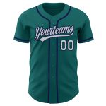 Personalized Teal Gray Navy Baseball Jersey - Custom Authentic Sportswear Custom Teal Gray-Navy Authentic Baseball Jersey