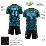 Custom Teal Light Blue Black Soccer Jersey Sublimation Uniform for Men and Women Custom Teal Light Blue-Black Sublimation
