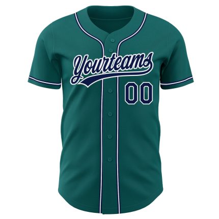 Teal Navy White Custom Baseball Jersey Authentic Style 7513 Custom Teal Navy-White Authentic Baseball Jersey Style 7513