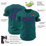 Teal Purple Black Custom Baseball Jersey Authentic Style 9256 Custom Teal Purple-Black Authentic Baseball Jersey Style 9256