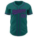 Teal Purple Black Custom Baseball Jersey Authentic Style 9256 Custom Teal Purple-Black Authentic Baseball Jersey Style 9256