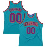 Custom Basketball Jersey - Authentic Teal Purple-Orange Throwback Design Custom Teal Purple-Orange Authentic Throwback Basketball