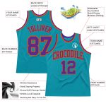 Custom Basketball Jersey - Authentic Teal Purple-Orange Throwback Design Custom Teal Purple-Orange Authentic Throwback Basketball