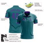 Custom Performance Golf Polo Shirt in Teal and Purple, Stylish Breathable Activewear for Men and Women Custom Teal Purple