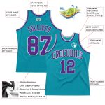 Teal Purple Silver Gray Authentic Throwback Basketball Jersey Custom Design Custom Teal Purple-Silver Gray Authentic Throwback