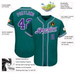 Custom Teal Purple White Baseball Jersey - Authentic Design, Perfect for Fans Custom Teal Purple-White Authentic Baseball