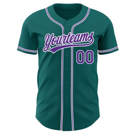 Custom Baseball Jersey Teal Purple White Authentic Style 6249 - Personalizable Sports Apparel Custom Teal Purple-White Authentic