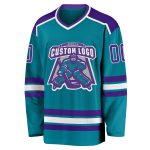 Teal and Purple White Hockey Jersey - Customizable Team Apparel Custom Teal Purple-White Hockey Jersey
