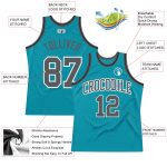 Custom Teal Gray-Black Authentic Basketball Jersey | Throwback Style Custom Teal Steel Gray-Black Authentic Throwback Basketball