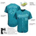 Custom Teal and Black 3D Pattern Baseball Jersey - Authentic Style 5440 Custom Teal Teal-Black 3D Pattern Design Authentic