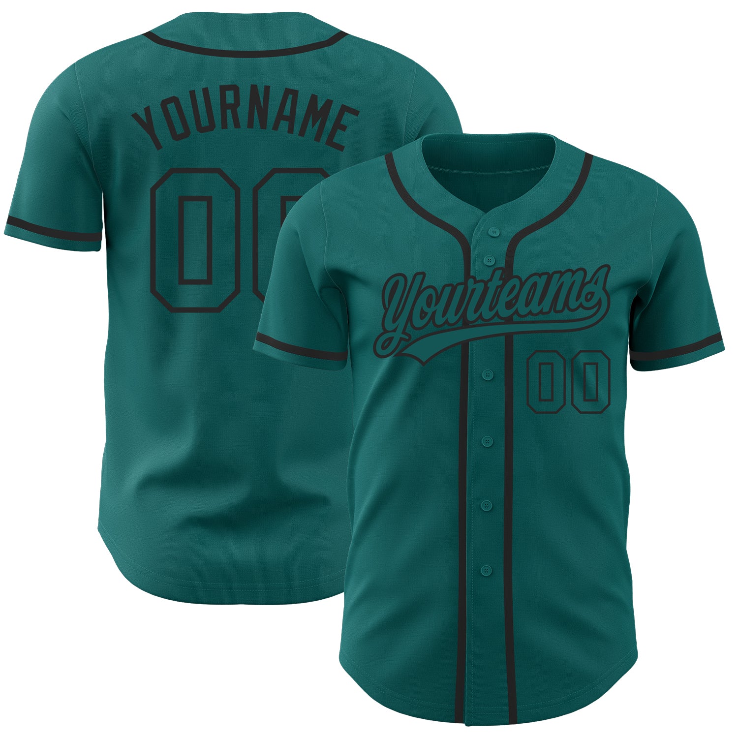 Custom Teal and Black Baseball Jersey - Authentic Design, Perfect for Fans and Players Custom Teal Teal-Black Authentic Baseball